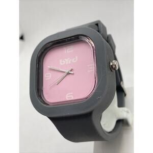 Ladies Fashion Gray Silicon Square Watch Byrd Fashion Watch New Battery!